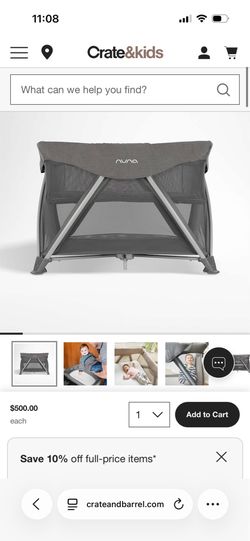 Travel Crib Nuna ® SENA aire ® Grey Playard, Travel Crib