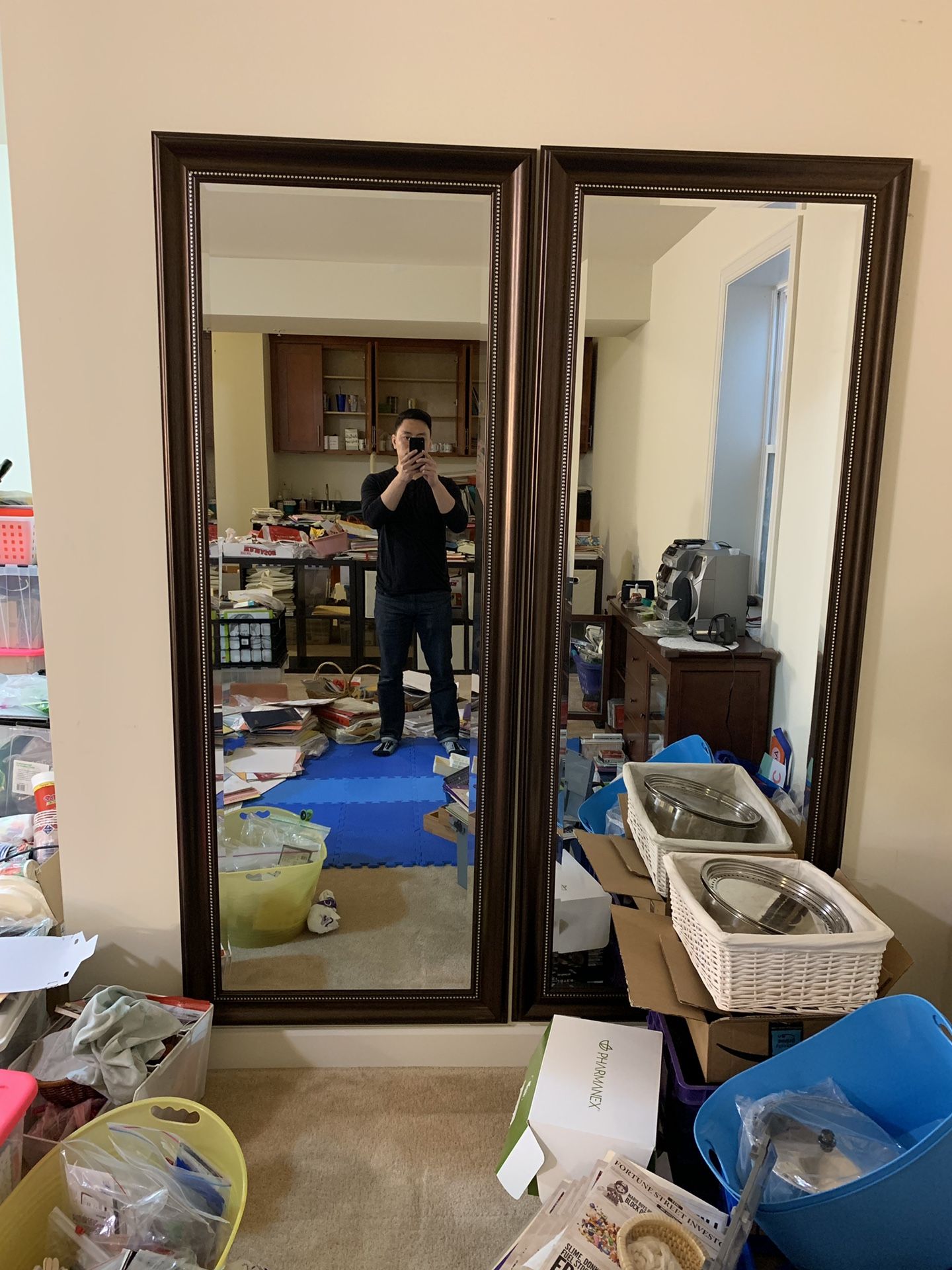 Pair of large wall mirrors