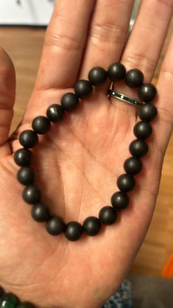 Shungite emf protection bracelet 8 mm beads natural stone healing