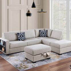 Sectional Sofa With Ottoman And Storage