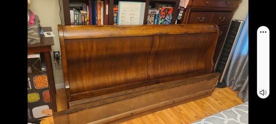 Cal king sleigh bed frame