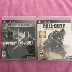 PS3 Games -Call Of Duty Bundle Includes; Black Ops, Black Ops II & Advanced Warfare 