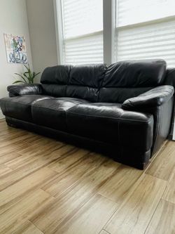 Black leather couch