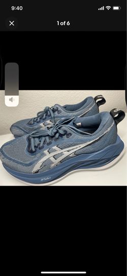 6.5 men’s ASICS Men's Superblast Blue/White/Black Lace-Up Running Sneaker Low Top