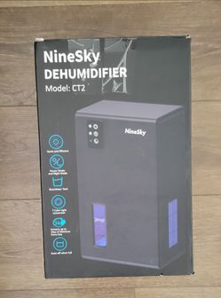 Brand new in the box. NineSky Dehumidifier for Home, 95 OZ Water Tank, (1000 sq.ft) Dehumidifiers for Bathroom Bedroom Basement with Auto Shut Off,7 C