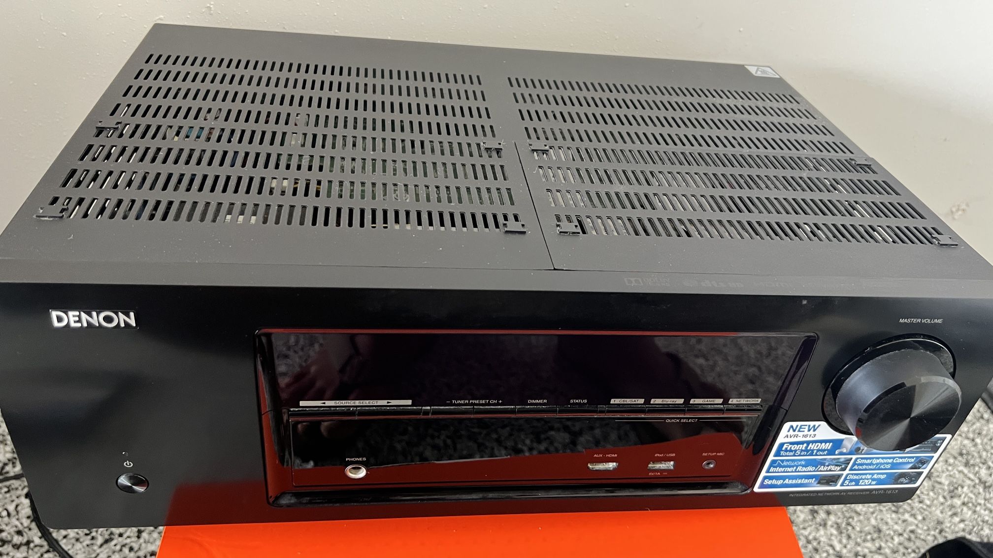 Denon receiver + Harmon kardon Surround Speakers + iPad Stand + Patio Chair - All For $350