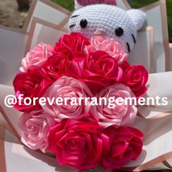 Crochet Ramo, Bouquet, Ribbon Bouquet, Forever Bouquet