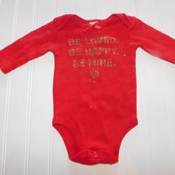 Baby Girls 3-6 Months Red Valentines Day Onesie Bodysuit