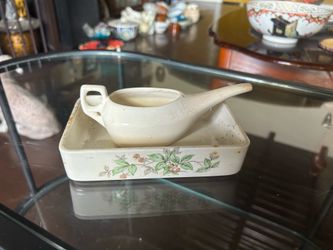 Victorian Era Invalid Feeder With Maching Tray