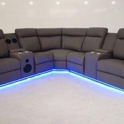 Seccional Reclinable Led Electrico 