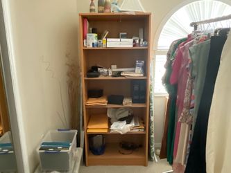 Wood bookcase.