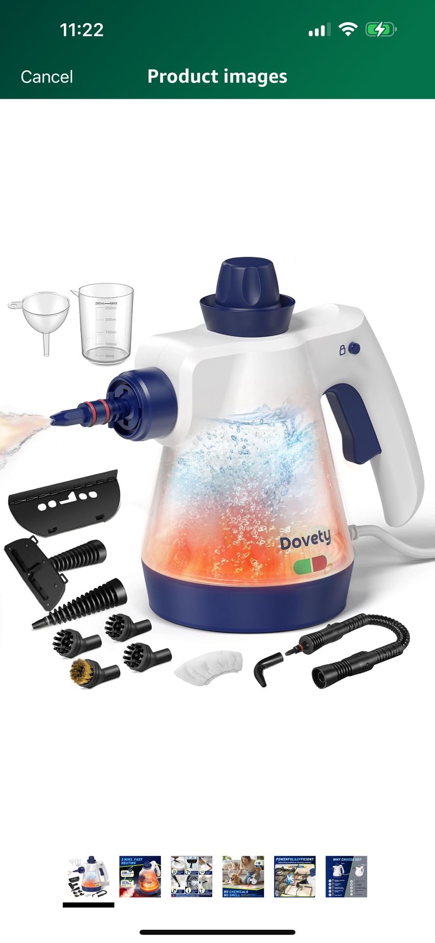 Steam Cleaner, Pressurized Handheld Steam Cleaner for Home with 12pcs Accessories & Safety Lock, Multi-Surface & Powerful Home Use Steamer for Cleanin