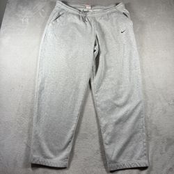 Vintage Y2K Nike Men's 2XL Gray Silver Tag Baggy Cotton  Fleece Sweatpants #2578