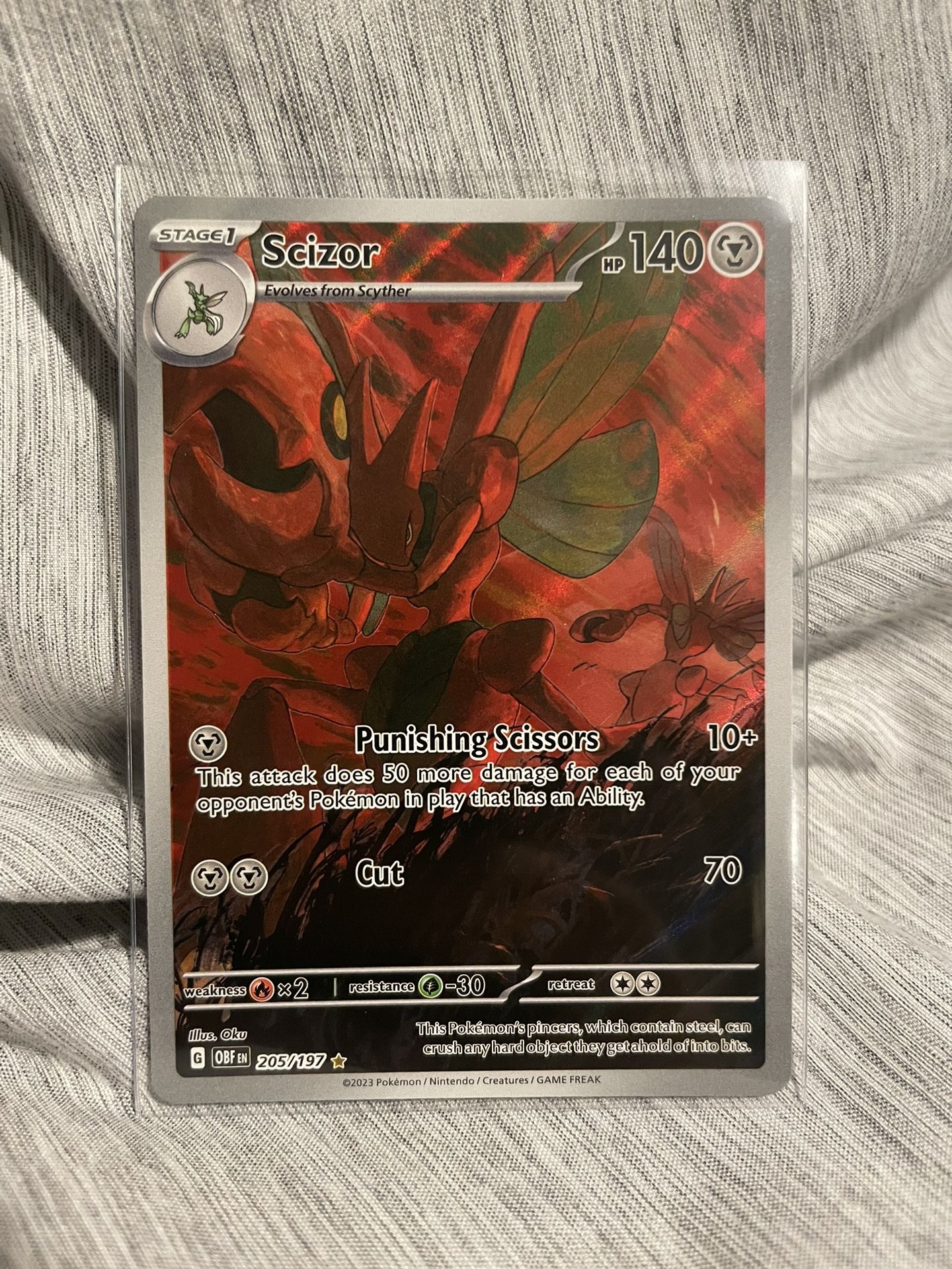 Pokemon Obsidian Flames Scizor full art 205/197