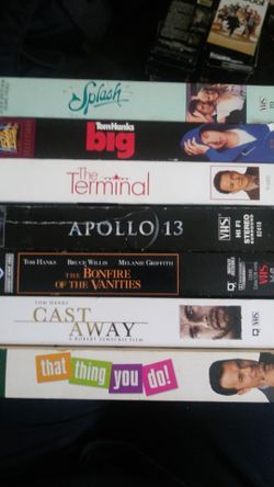 Tom Hank's 17 vhs lot! Big, Splash, Terminal, Apollo 13, you've got mail, Forrest Gump, Philadelphia, castaway, that thing you do, saving private ryan