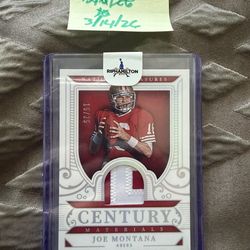 2025 national treasures Joe Montana century material 15/25