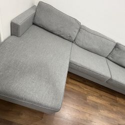 Living Spaces Calais Gravel Sectional Sofa 
