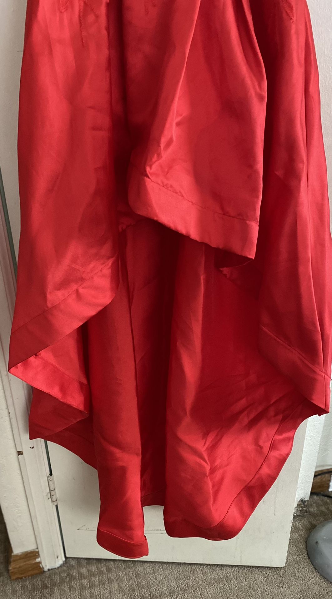 Red Strapless Prom Dress Size 5