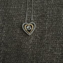 14K Yellow Gold White Sapphire Diamond Encrusted Necklace