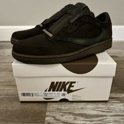 Travis Scott x Jordan 1 Low Velvet Brown Sz 10