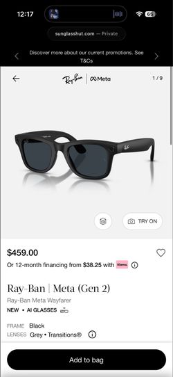 Gen 2 meta Wayfers Transition $440 NEW