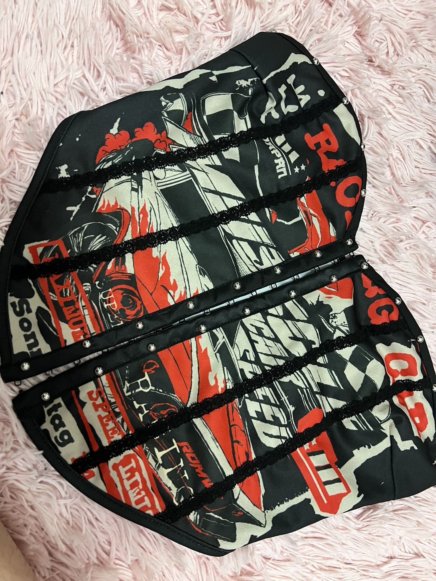 Black and red corset