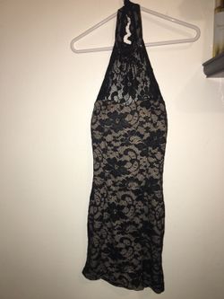 Black & Nude Lace Dress