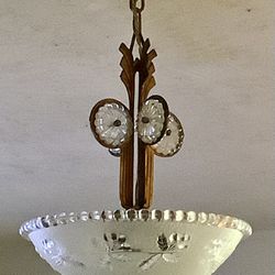 1930’s French Art Deco Chandelier Ceiling Light Fixture Of The Period  Shipping Available