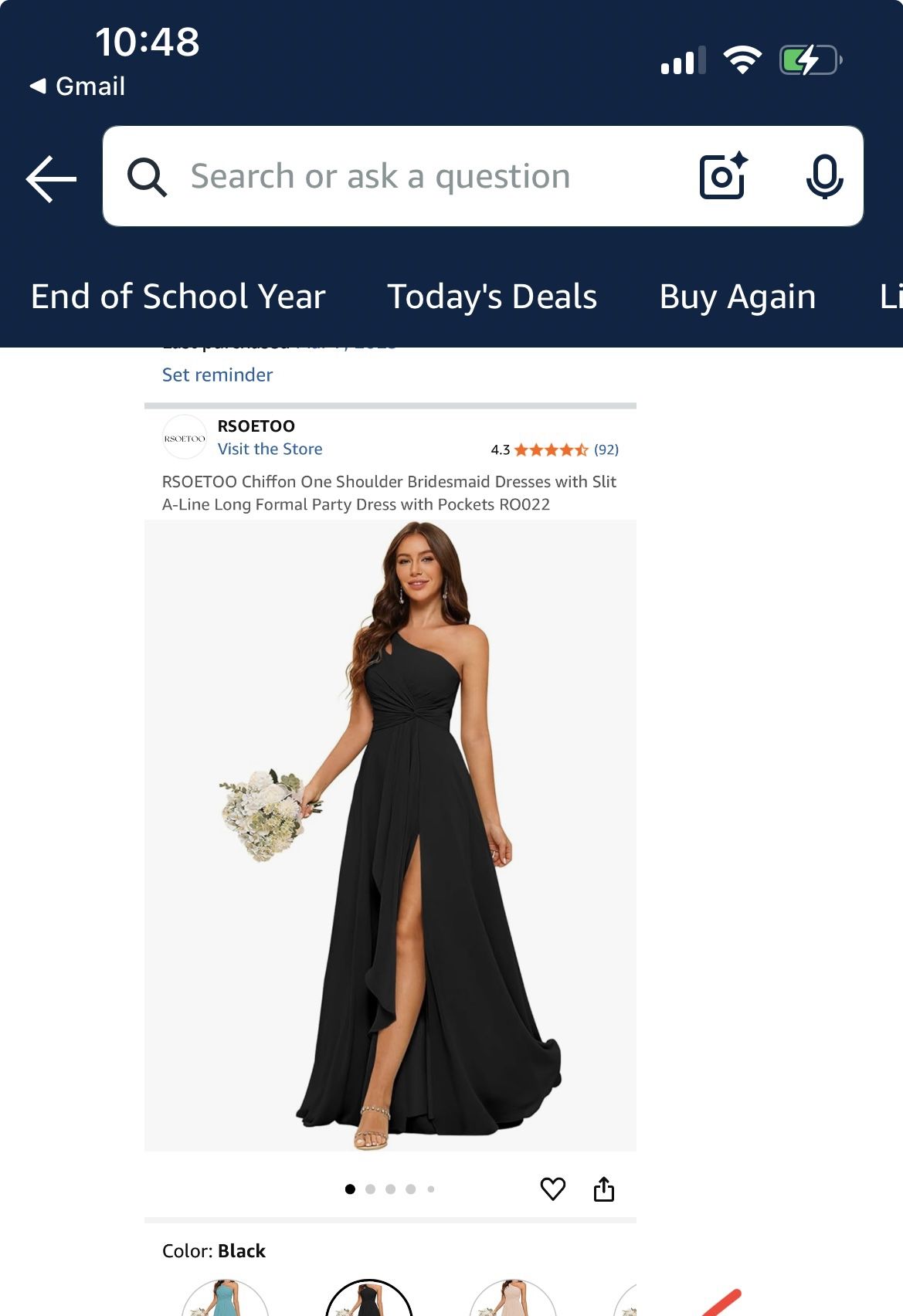 One Shoulder Chiffon Dress
