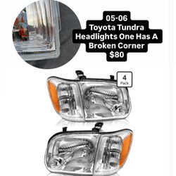 05-06 Toyota Tundra Headlights One Has A Broken Corner 