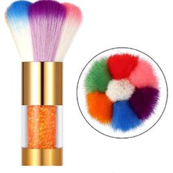 Nail Art Glitter Brush Makeup Dust Clean UV Gel Powder Remover Manicure Acrylic Gold