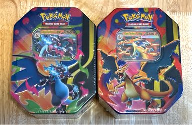 SET OF MEGA CHARIZARD X & Y tins $80 pokemon card