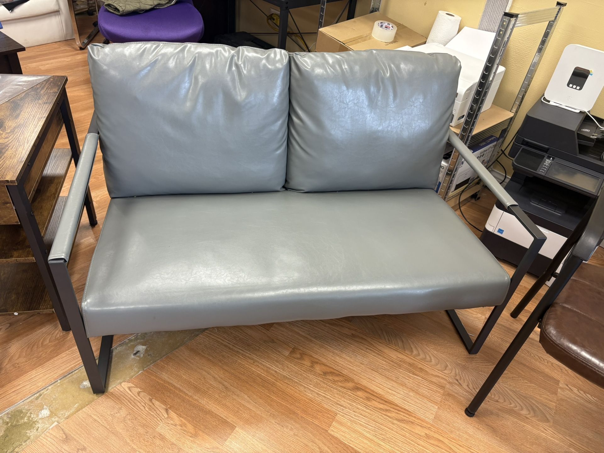 PU Leather Love-seat Sofa, 2-Seater Lounge