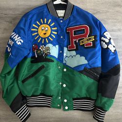 Multicolor Graphic Bomber Jacket 