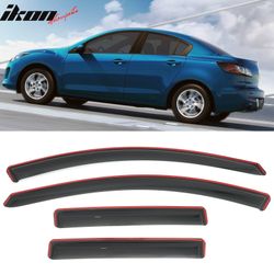 Fits 2010-2013 Mazda 3 Hatchback In-Channel Window Visors Sun Rain Guard Acrylic 4PC