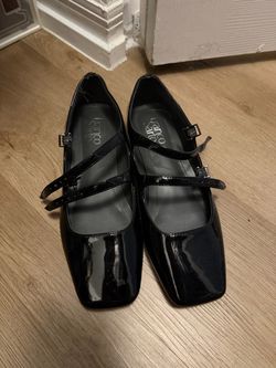 Franco Sarto Black Patent Mary Jane Flats