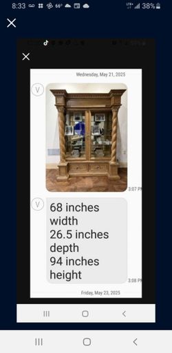 Very good condition solid wood 2 pieces vintage cabinet
