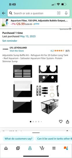 DIY Sump Baffle Kit 20 Gallon Long