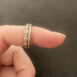 Rose Gold Diamond Band Rings – Set of 2 – $1,100 OBO