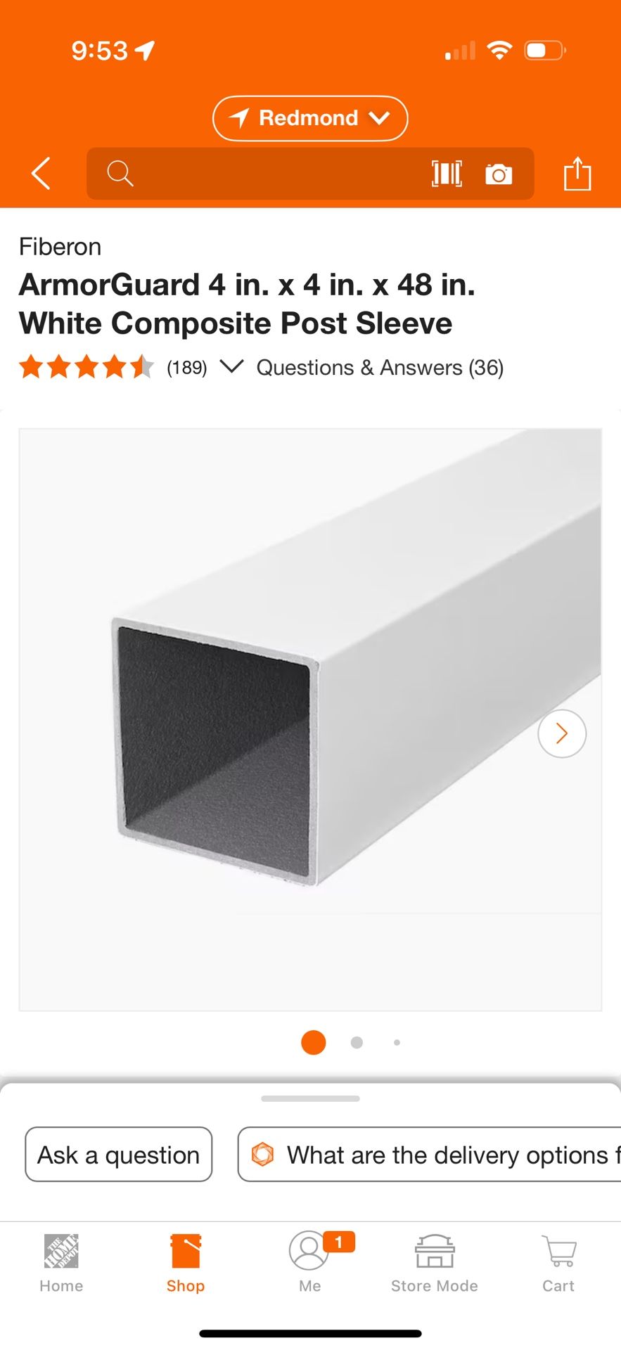 Fiberon Armorguard 4 In X 4in X 48in 