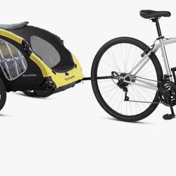Schwinn Two Seats Bike Trailer with Rain cover  - Yellow