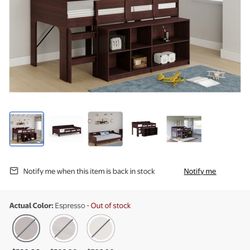 Twin Size Loft Bed With Shelves