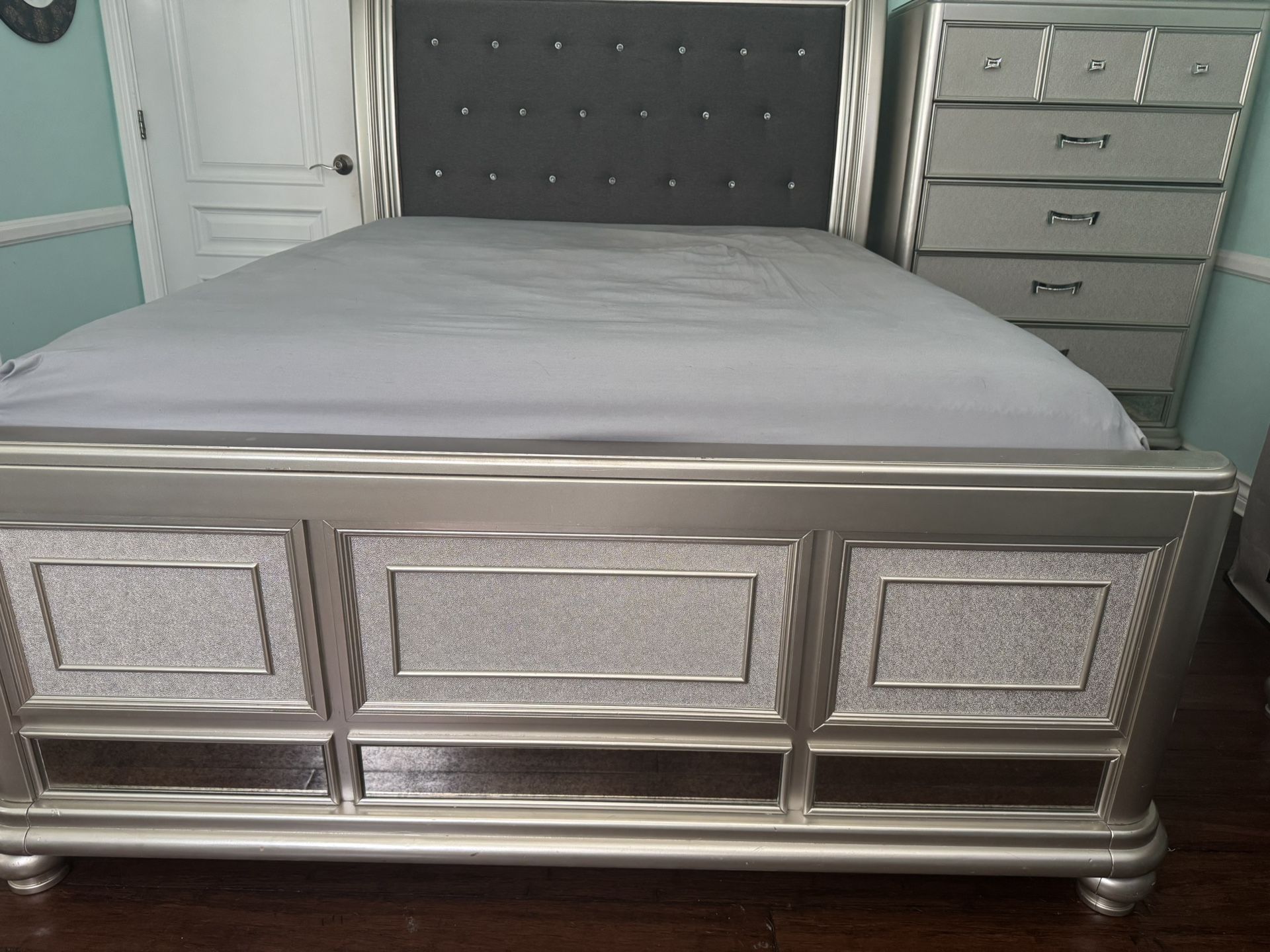 Queen Bed, dresser , Makeup Vanity And Stool