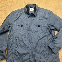 Arturo Calle Jacket Mens Blue Slim Fit Full Zip Button Down Windbreaker size XL New never used