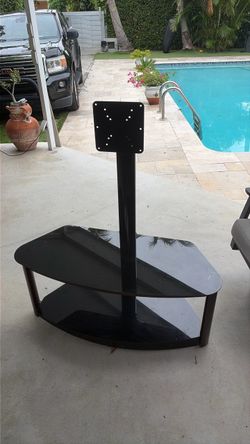 Black Glass TV Stand with Mount