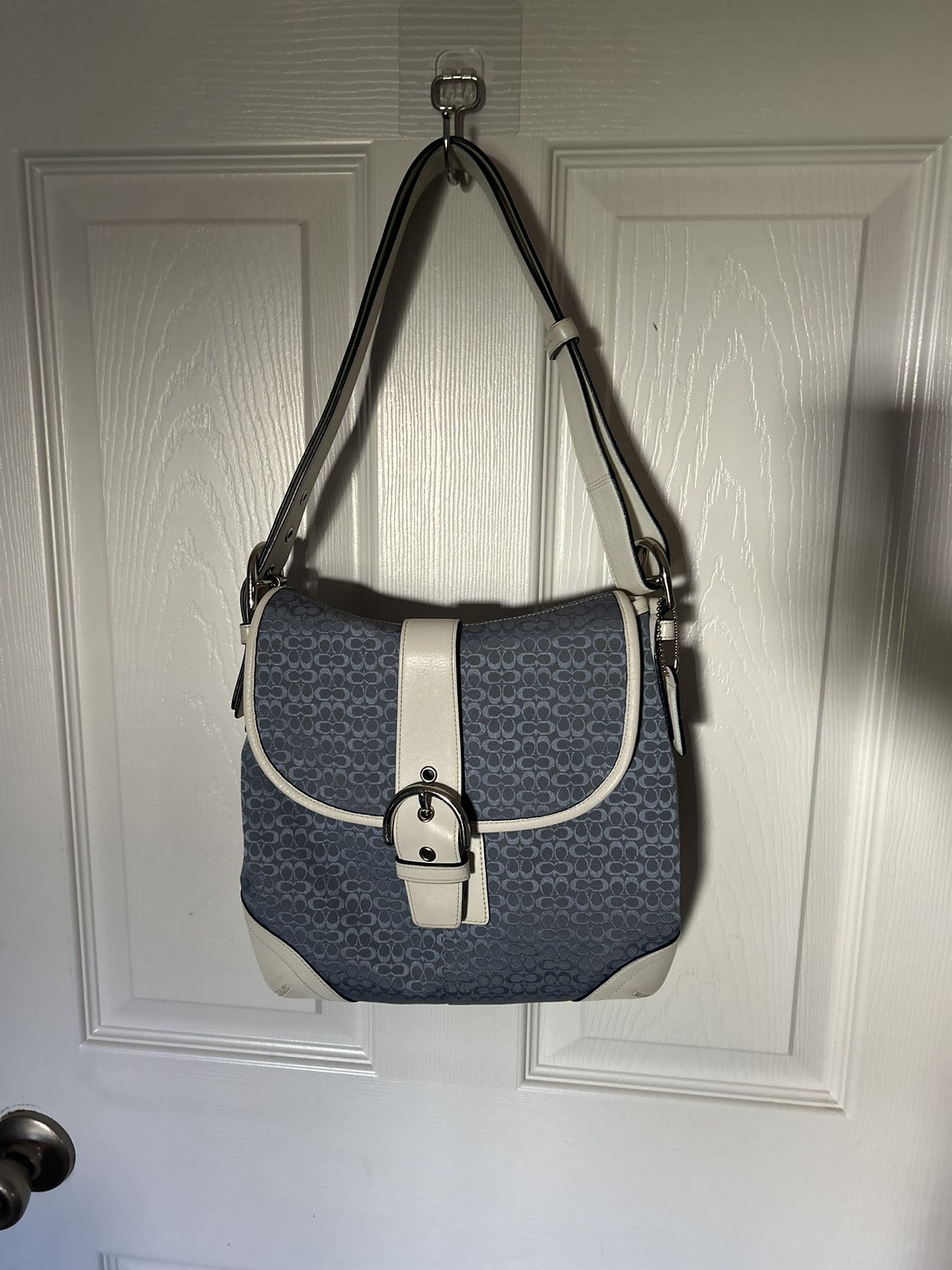 Coach Light/Medium Denim Blue Small C Print With Matching Wallet