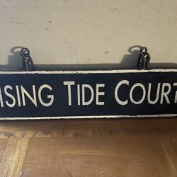 Vintage Beach Sign With Hooks 