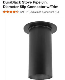 DuraBlack 6in. Stove Pipe Slip Connector with Trim