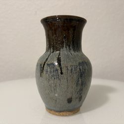 Small Vase Handmade Pottery Vase Gray Brown Blue