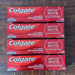 Colgate OPTIC WHITE Anticavity Fluoride; Stain Fighter Toothpaste: 6 oz Each (4 For $10)